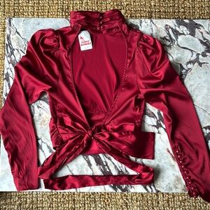 Vintage Open Back Red Top